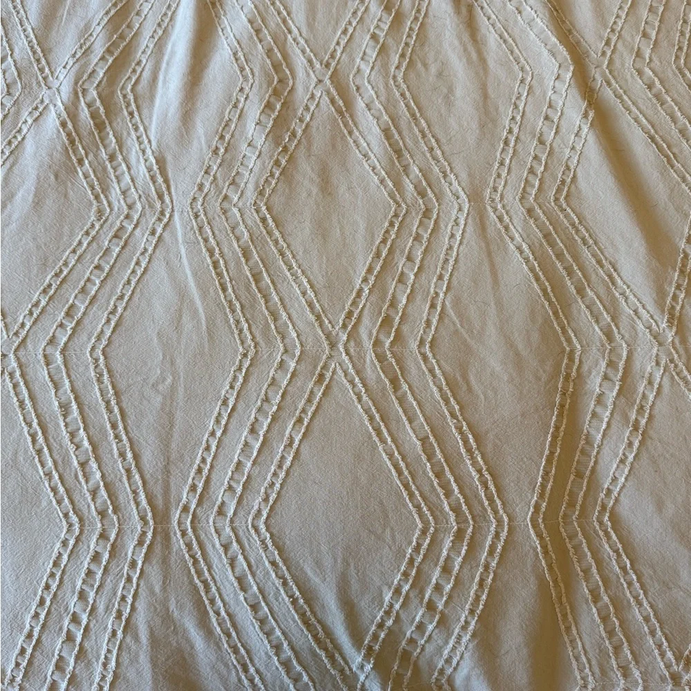 West Elm Gray Geometric Bedding Set